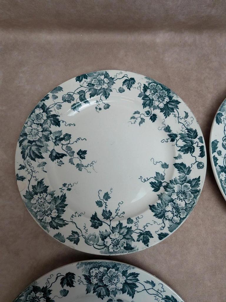 Assiettes anciennes terre de fer Saint-amand modèle Marion