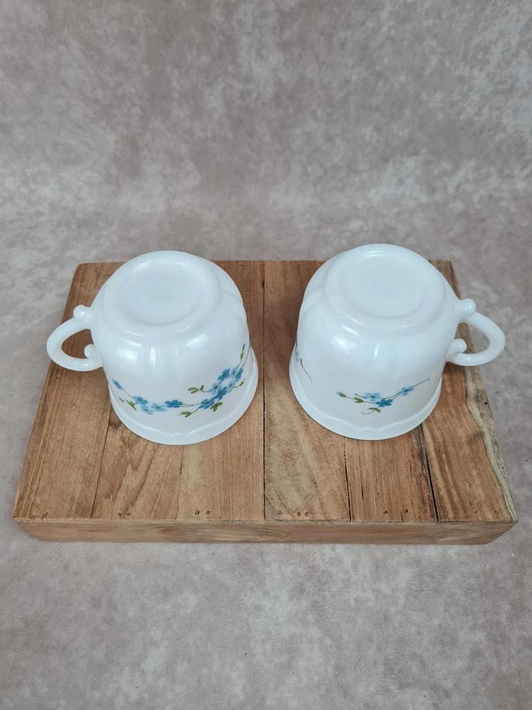 🌿 Duo de grandes tasses Arcopal – modèle Myosotis 🌿