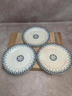 Lot de 3 assiettes à dessert Terre de fer Sarreguemines Digoin modèle Alger