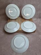 Lot de 5 assiettes à dessert en porcelaine – Décor floral coquelicots