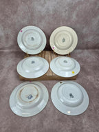 Lot de 6 assiettes creuses dépareillées vintage Terre de Fer & faïence ancienne