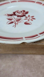 Lot de 2 assiettes plates Badonviller porcelaine opaque