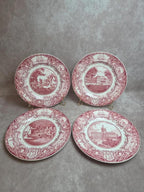 Lot 4 Assiettes Wedgwood Georgia Historical Plates Mulberry Angleterre Vintage