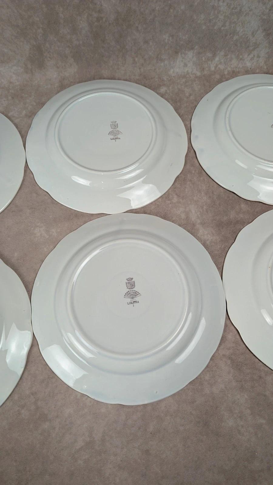 Lot de 6 assiettes plates Digoin Sarreguemines – modèle Illycia