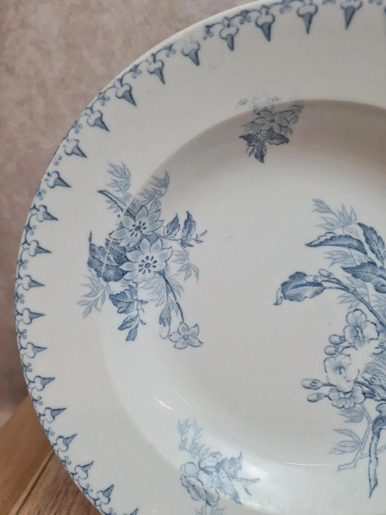 Assiette creuse ancienne Sarreguemines modèle Flore 🌿💙