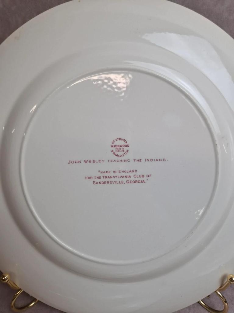 Lot 4 Assiettes Wedgwood Georgia Historical Plates Mulberry Angleterre Vintage