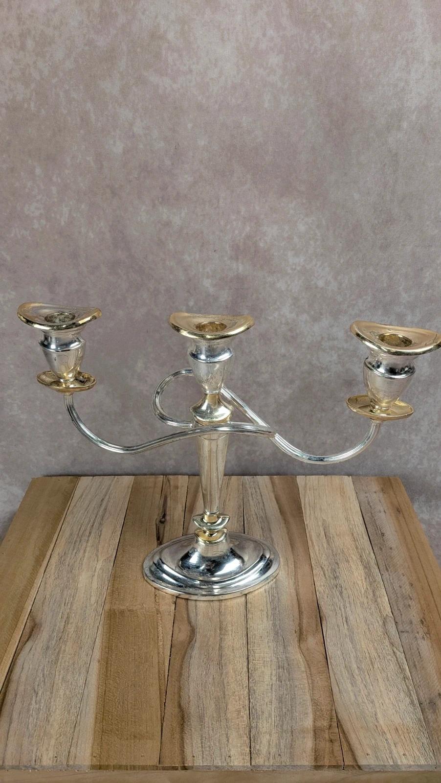 Chandelier vintage en métal argenté