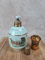 Lampe Berger ancienne en porcelaine St-méen 🎨 Scènes équestres 🐎 Années 50/60