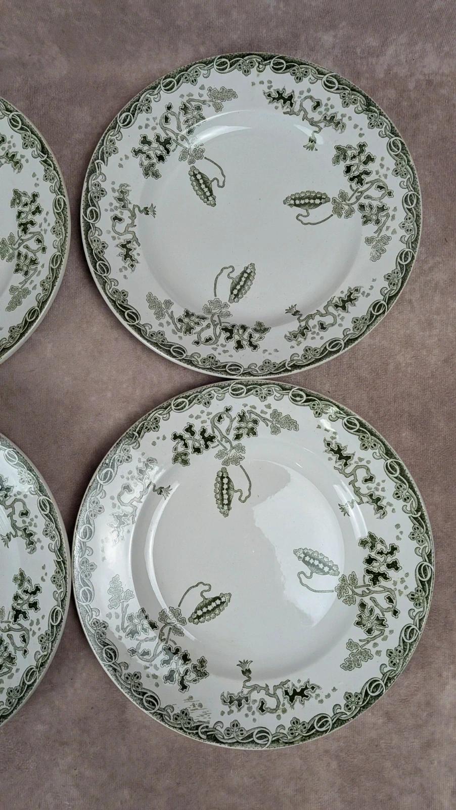 Lot de 4 assiettes plates anciennes Saint-amand – Terre de fer – Modern Style