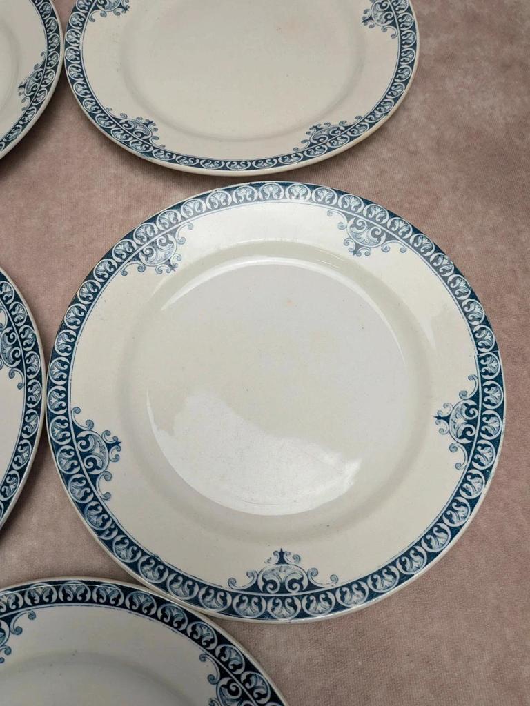 Lot de 5 assiettes plates Terre de Fer St Amand modèle Andrinople