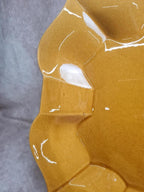 Grand plateau plat Gien France jaune moutarde vintage 🧡
