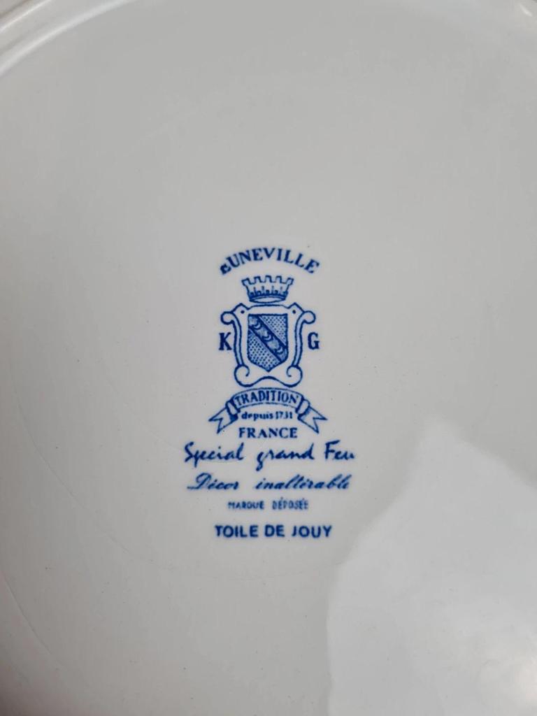 Grand saladier Kg Lunéville – Modèle Toile de Jouy – Spécial Grand Feu 🇫🇷