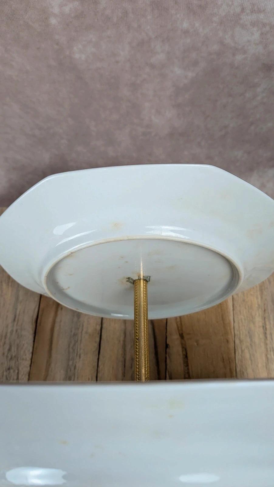 Serviteur 2 étages en porcelaine Schirnding Bavaria doré vintage