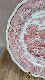 Assiette italienne English Landscape rouge