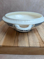 Soupière ancienne en terre de fer Salins – Modèle Saïda – Décor bleu