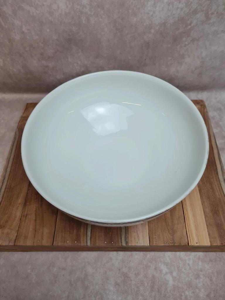 Saladier ancien porcelaine de Limoges décor frise colorée & dorure