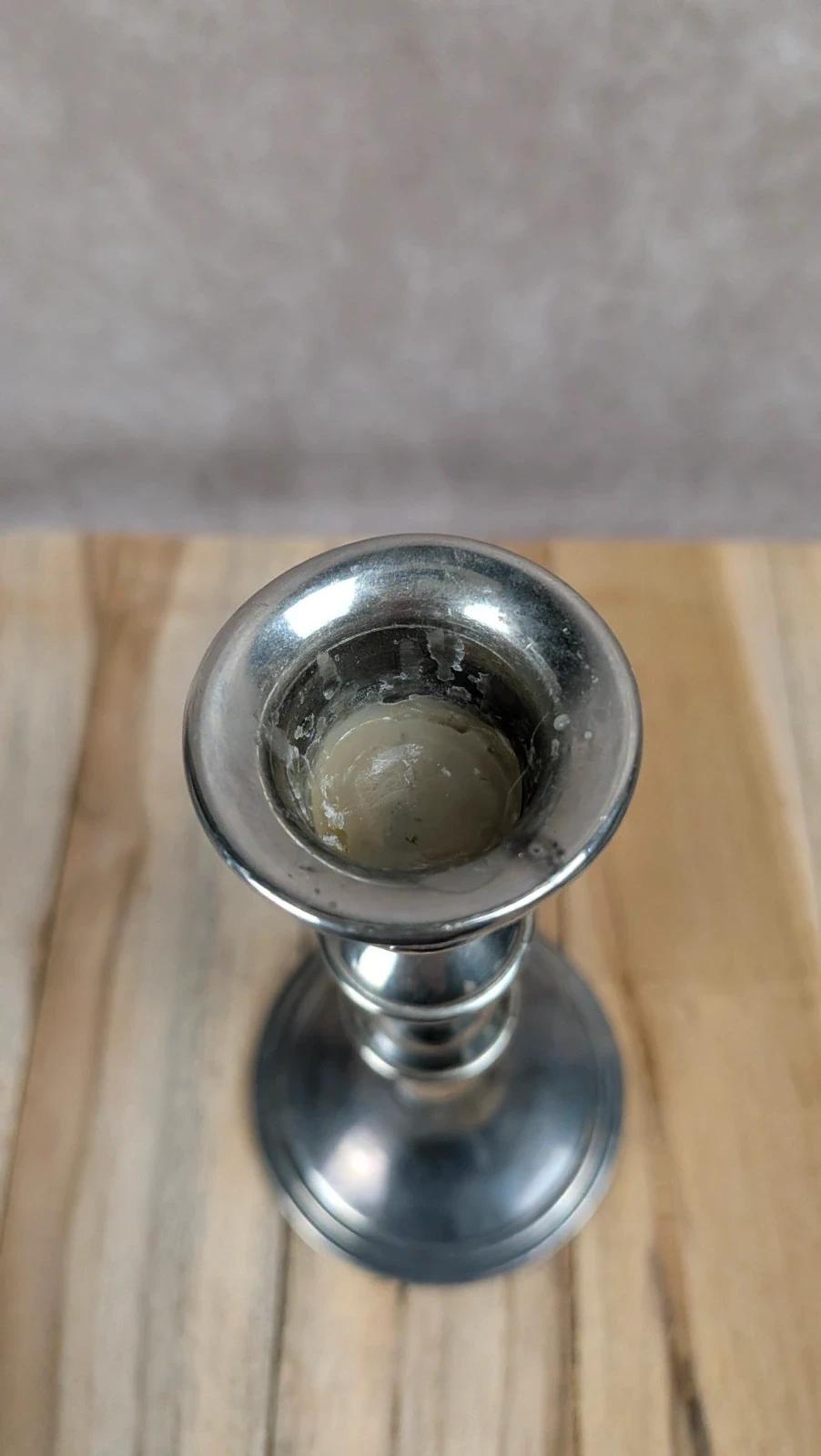 Bougeoir en métal argenté – style classique vintage