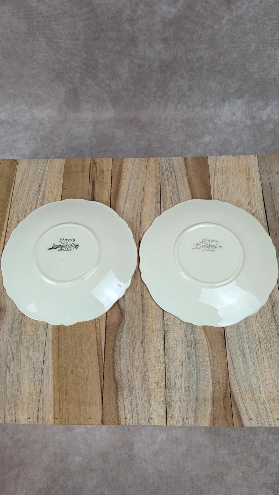 Lot de 2 tasses et 2 soucoupes anciennes Sarreguemines