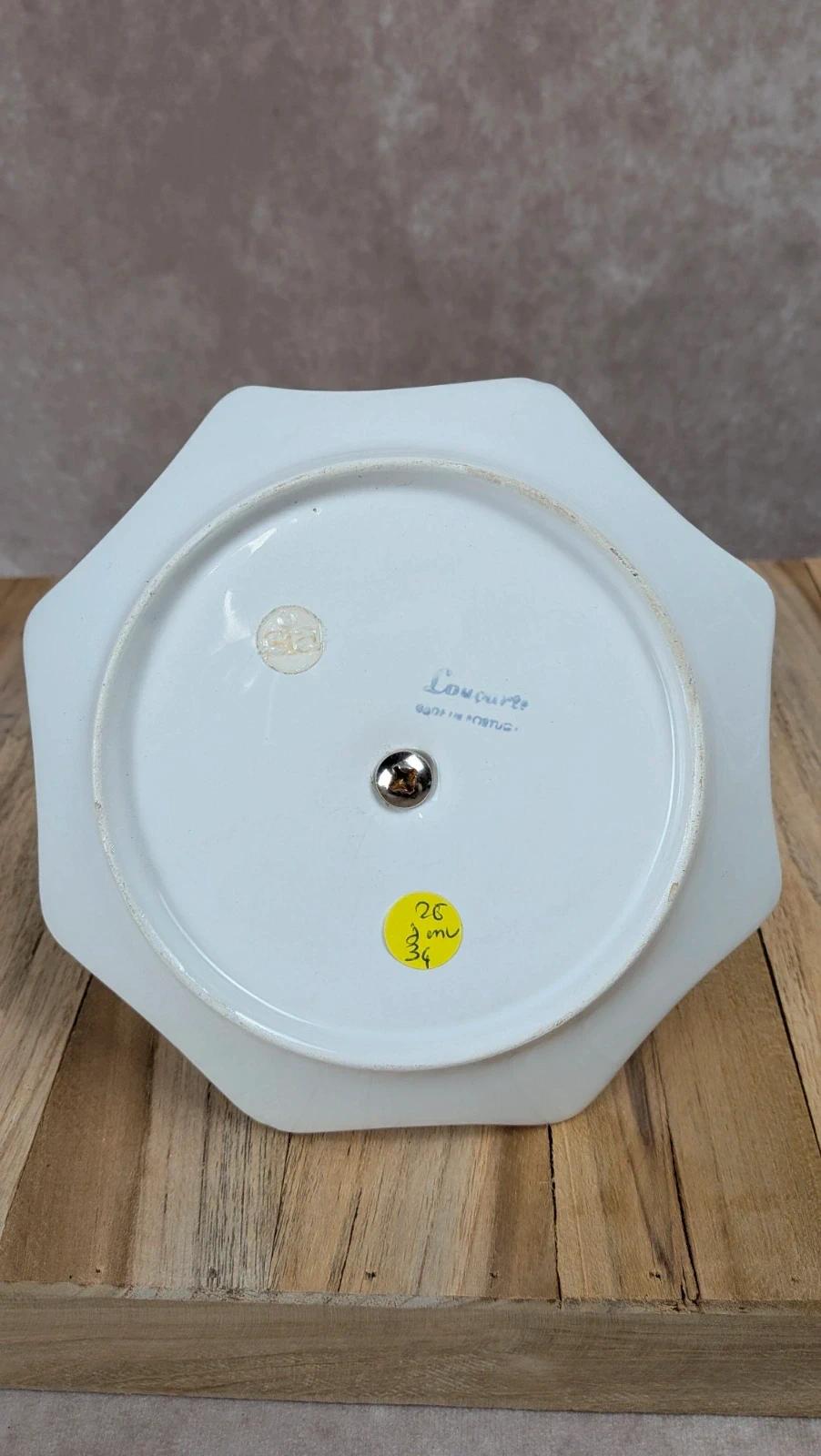 Présentoir vintage Loucarte – Portugal – porcelaine & métal argenté