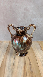 Petit vase ancien en céramique émaillée – anses –