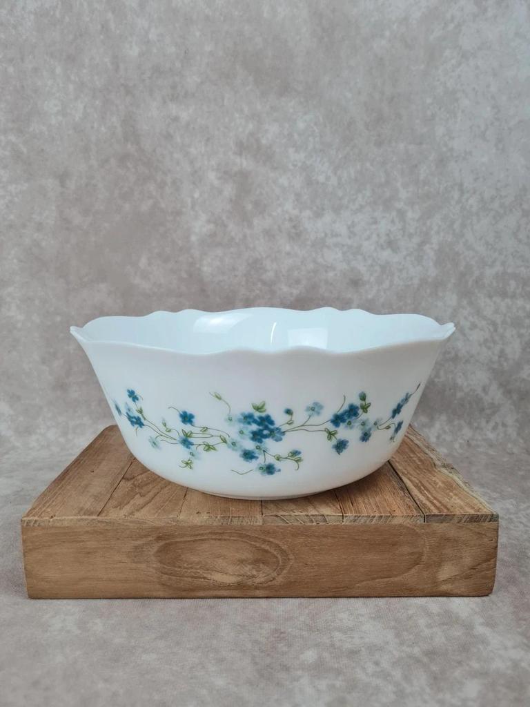 🍃 Grand saladier vintage Arcopal – modèle Myosotis années 70