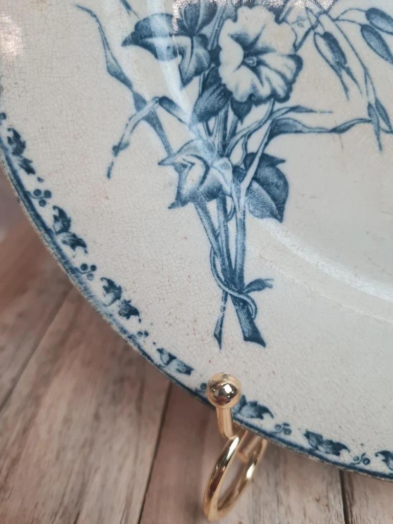Assiette ancienne Terre de Fer Sarreguemines modèle Carmen Xixe 🌿🦋