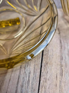 Bonbonnière vintage en verre ambré Made in France