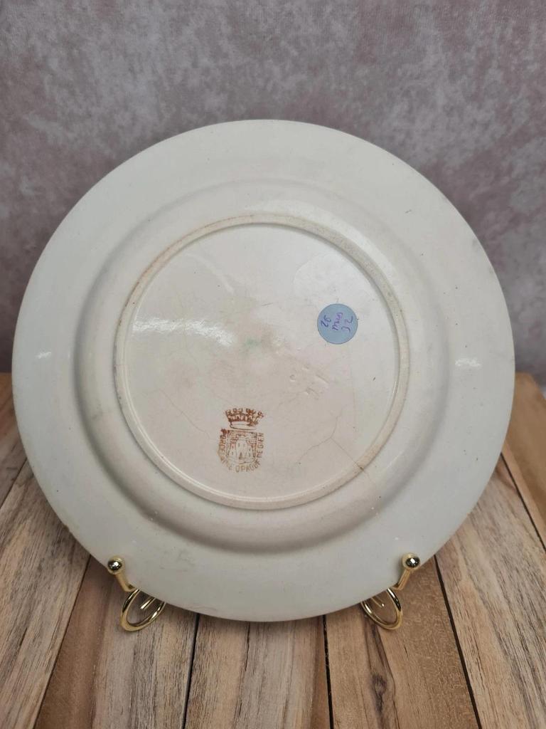 Assiette Gien ancienne décor floral violet 💜 terre de fer style campagne
