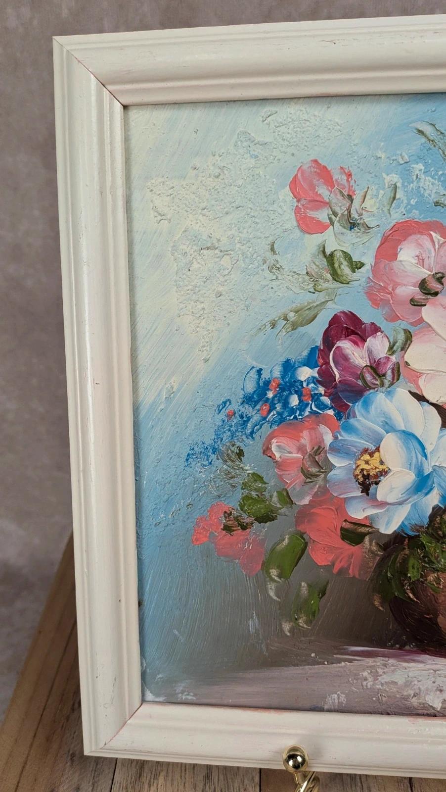 Peinture nature morte – Bouquet de fleurs – Tableau peint à la main