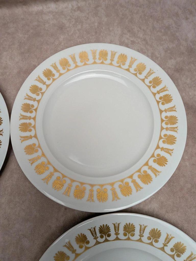 Lot de 4 assiettes plates Limoges dorure