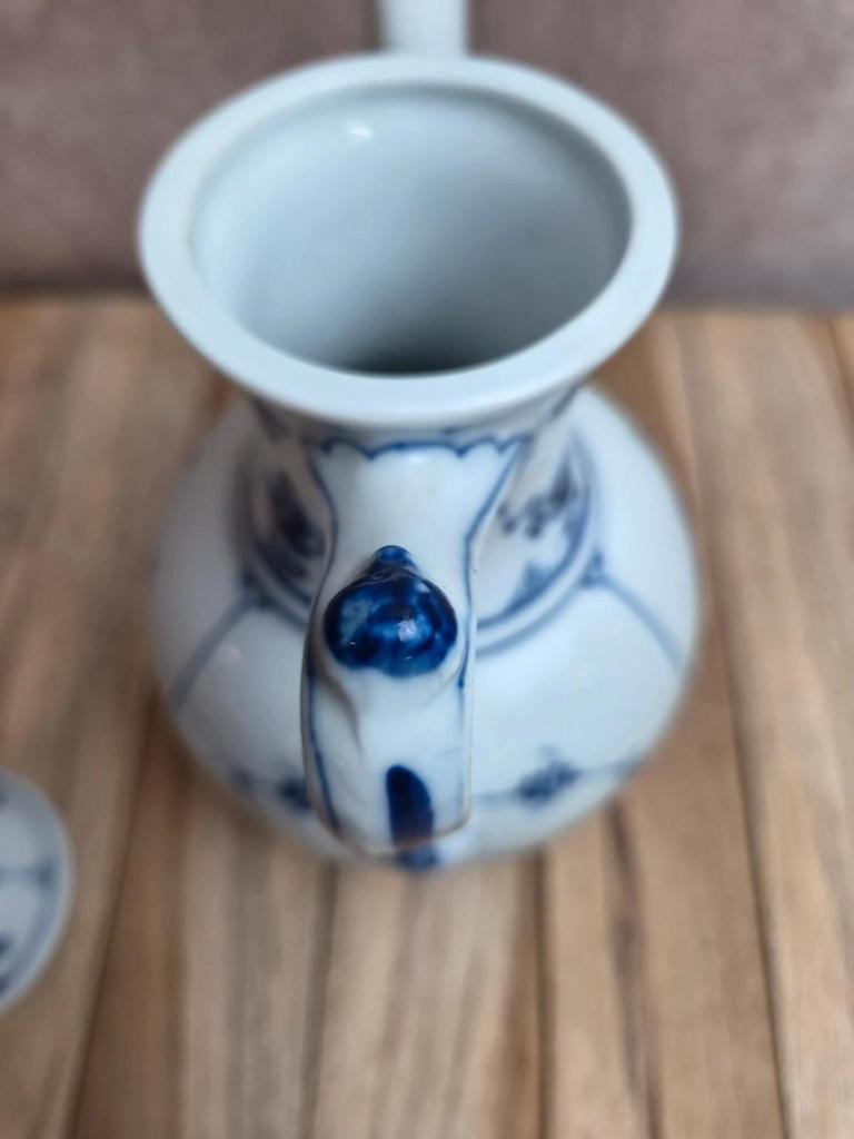 Ancienne cafetière Porzellanfabrik Kalk Eisenberg – Indischblau – début Xxe