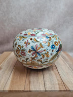 🌸 Pic-fleurs ancien en faïence décor main – oiseau & décor polychrome 🎨