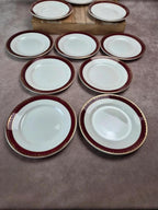 Lot de 12 assiettes à dessert Digoin Sarreguemines “rubis”