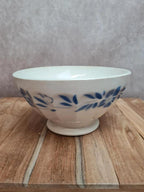 Paire de bols anciens Terre de fer décor floral bleu 💙