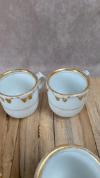 Lot de 6 tasses anciennes Vieux Paris et leurs 6 soucoupes dorées