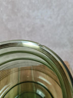 🪞 Grand vase ancien en verre vert doré signé Fains