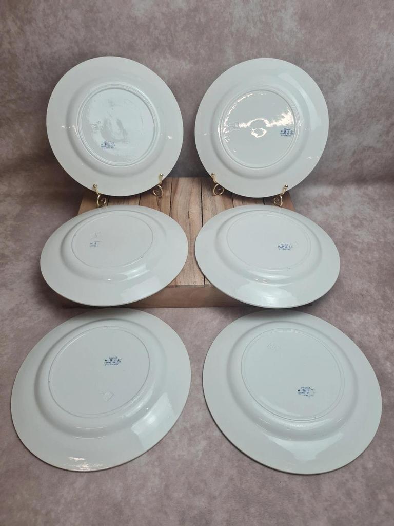 Lot de 6 assiettes Terre de Fer Hb & Cie – Service Balzac bleu 💙