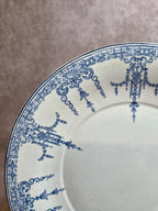 Ancienne assiette plate Gien 1860-1871 – faïence décor bleu – Xixe siècle