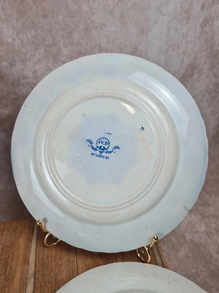 Assiettes anciennes Jules Vieillard Bordeaux – Service “louis Xv” lot de 5