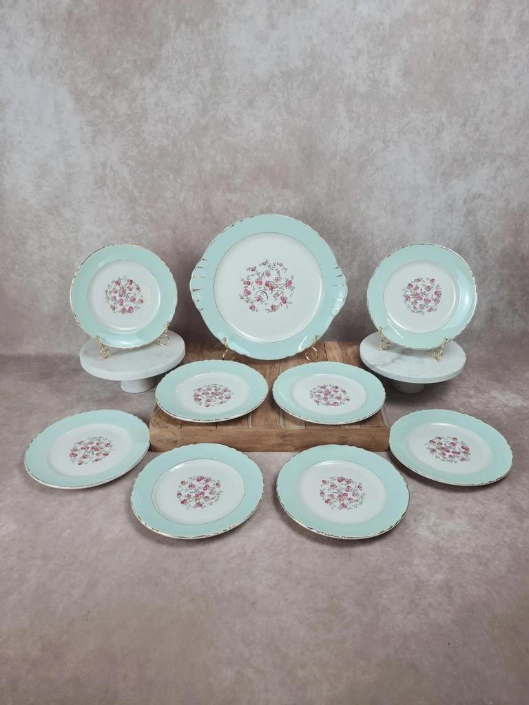 Charmant service à gâteau vintage Moulin des Loups 💐