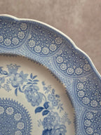 Assiette anglaise ancienne Lace Border bleu – attribuée Job Meigh Old Hall Xixe