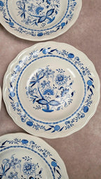 Lot de 5 assiettes creuses Lunéville décor bleu traditionnel