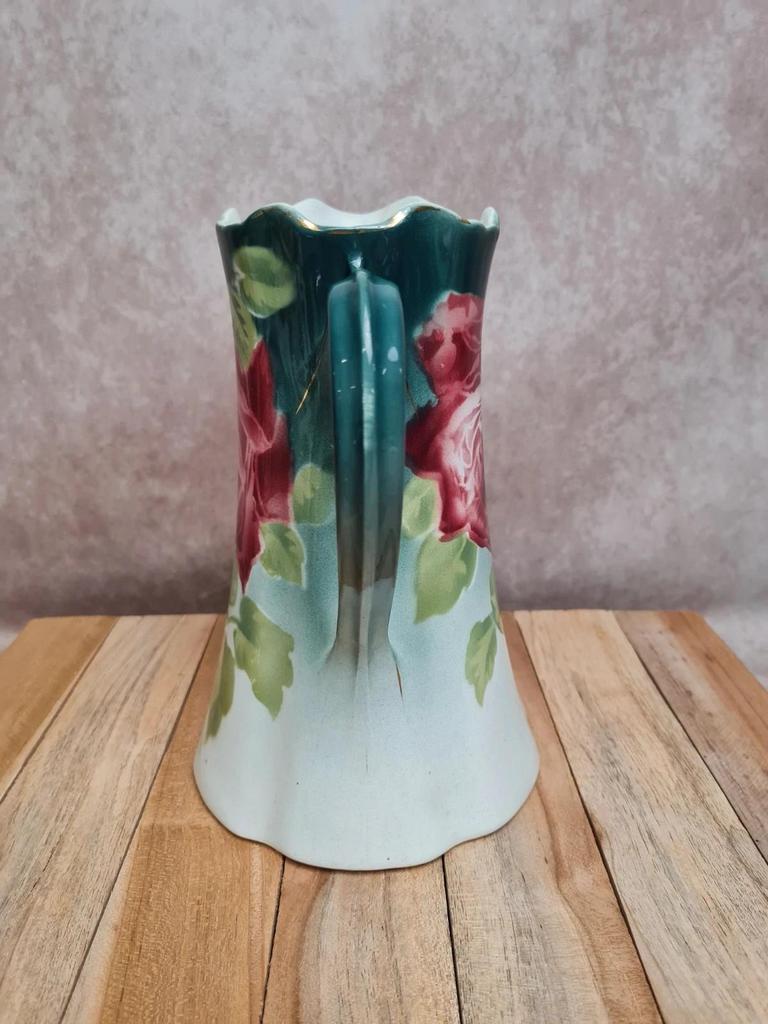 Pichet ancien terre de fer K&g Lunéville “les Roses” décor floral 🌹