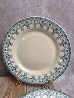 Lot de 6 assiettes plates anciennes Gien – Terre de Fer – modèle Bengale