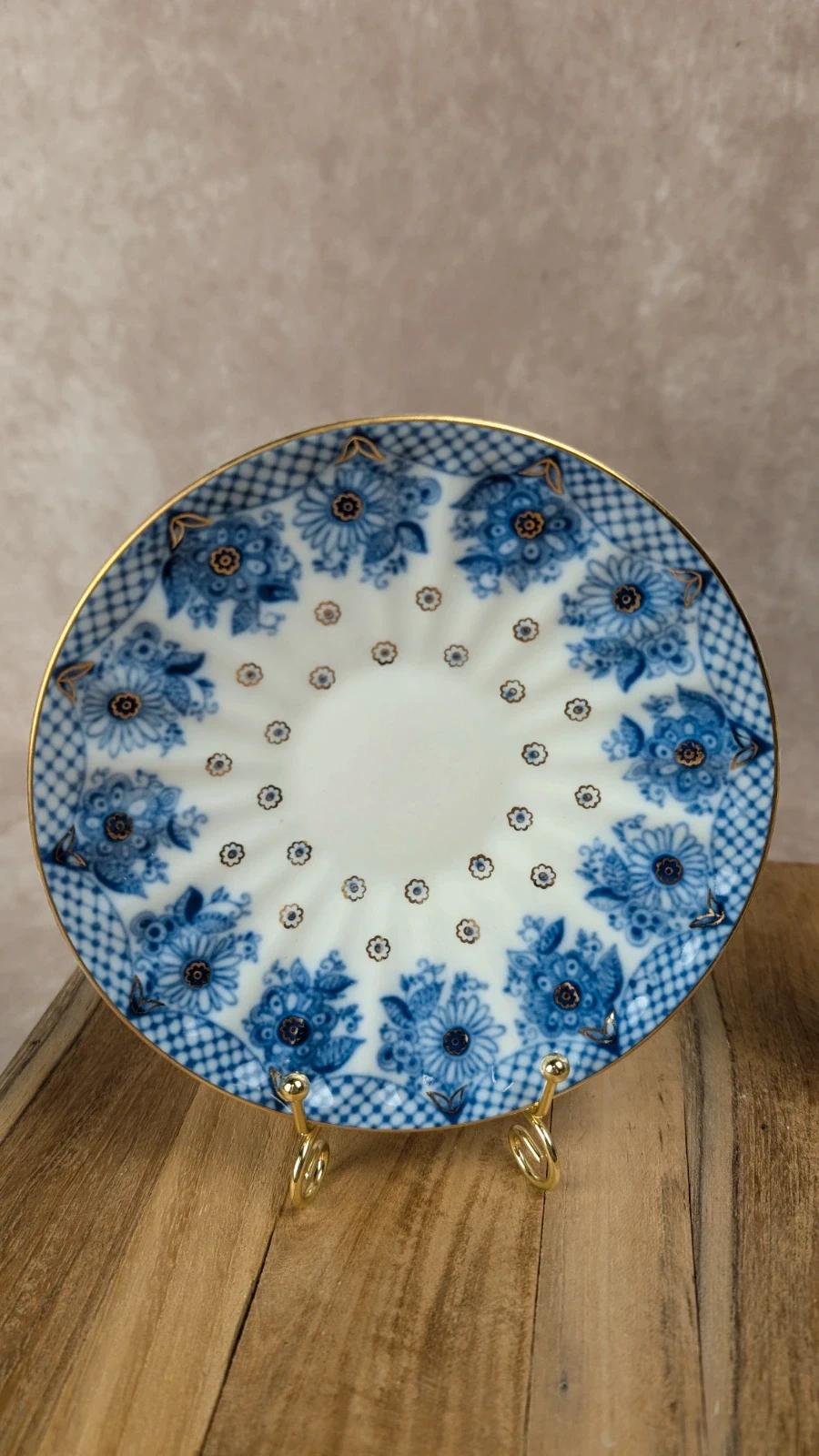 Paire de sous-tasses vintage porcelaine soviétique