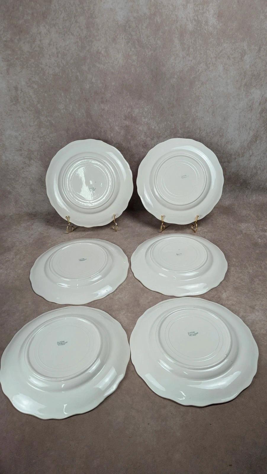 Lot de 6 assiettes plates Longchamp