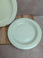Lot de 2 plats ronds Opaceline Salins liseré doré vintage