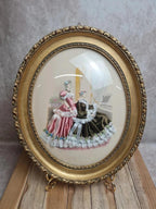 Cadre ovale vintage verre bombé “la Mode Illustrée” Anaïs Toudouze