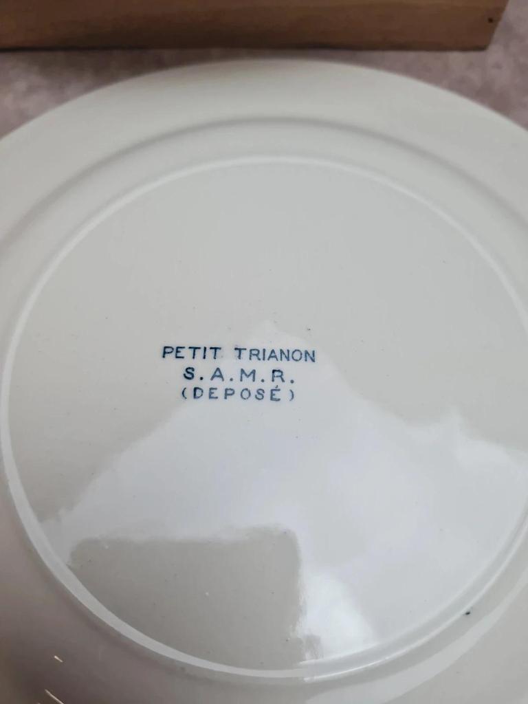 Lot de 6 assiettes à dessert anciennes Salins “petit Trianon” terre de fer bleu 💙🍰