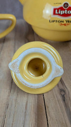 Ensemble Lipton vintage théière tasse empilable jaune